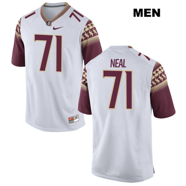 Men's NCAA Nike Florida State Seminoles #71 Chaz Neal College White Stitched Authentic Football Jersey OCB3269QU